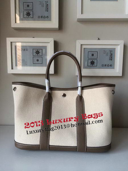 Hermes Garden Party 30CM Bag Canvas Leather H11S Grey