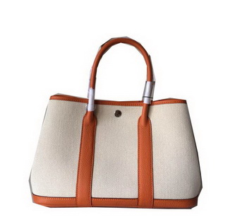 Hermes Garden Party 30CM Bag Canvas Leather H11S Orange