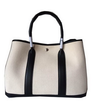 Hermes Garden Party 36CM Bag Canvas Leather H11M Black&White