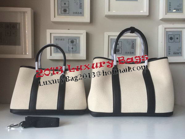 Hermes Garden Party 36CM Bag Canvas Leather H11M Black&White