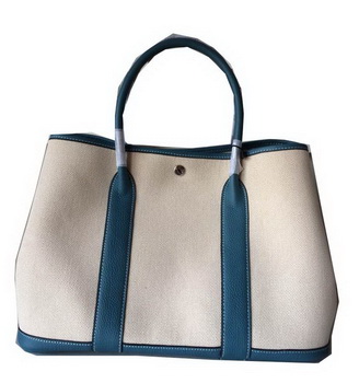 Hermes Garden Party 36CM Bag Canvas Leather H11M Blue