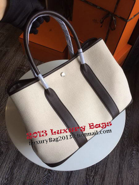 Hermes Garden Party 36CM Bag Canvas Leather H11M Brown