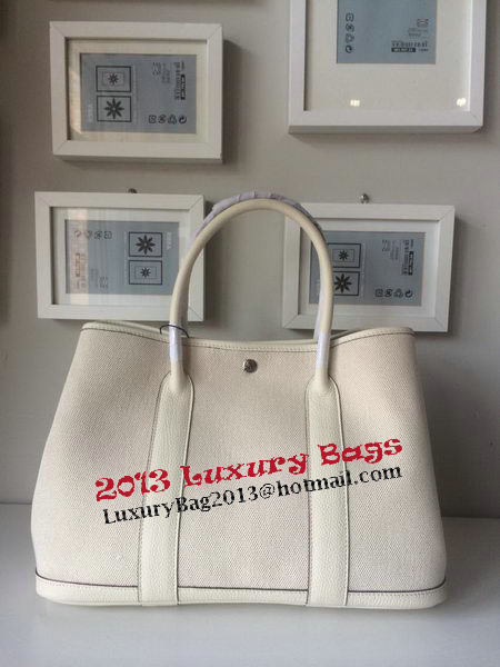 Hermes Garden Party 36CM Bag Canvas Leather H11M OffWhite