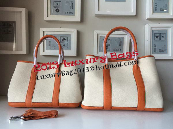 Hermes Garden Party 36CM Bag Canvas Leather H11M Orange