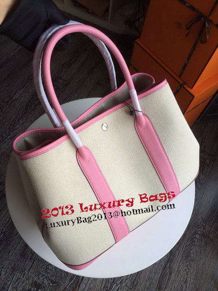 Hermes Garden Party 36CM Bag Canvas Leather H11M Pink