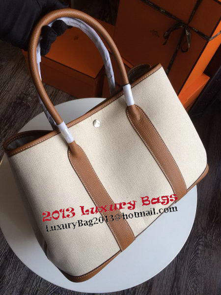 Hermes Garden Party 36CM Bag Canvas Leather H11M Wheat