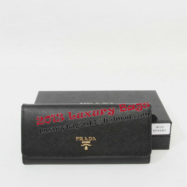 Prada Saffiano Leather Bifond Wallet 1M11335 Black