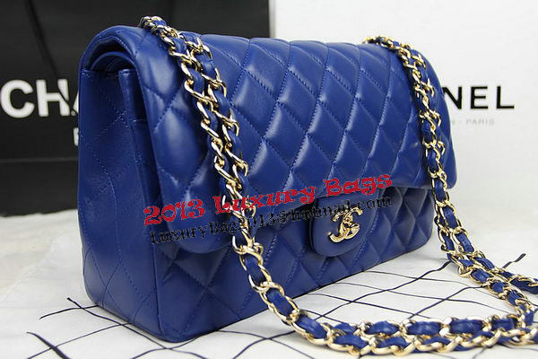 Chanel Classic Flap Bag Blue Original Leather CF1113 Gold