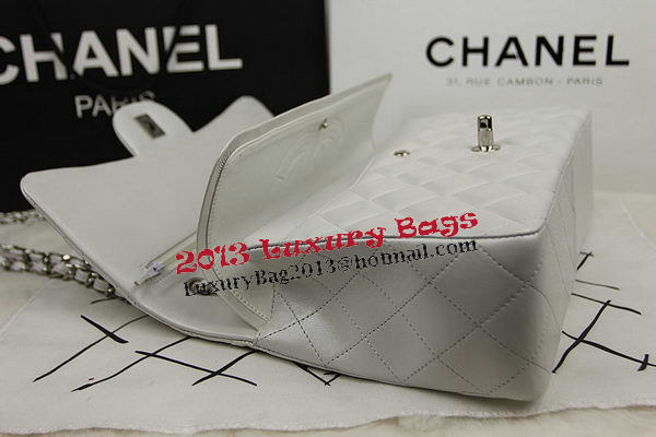 Chanel Classic Flap Bag OffWhite Original Leather CF1113 Silver