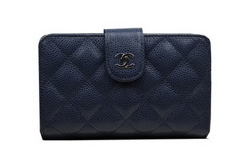 Chanel Matelasse Bi-Fold Wallet Original Cannage Pattern Leater CHA48667 Royal