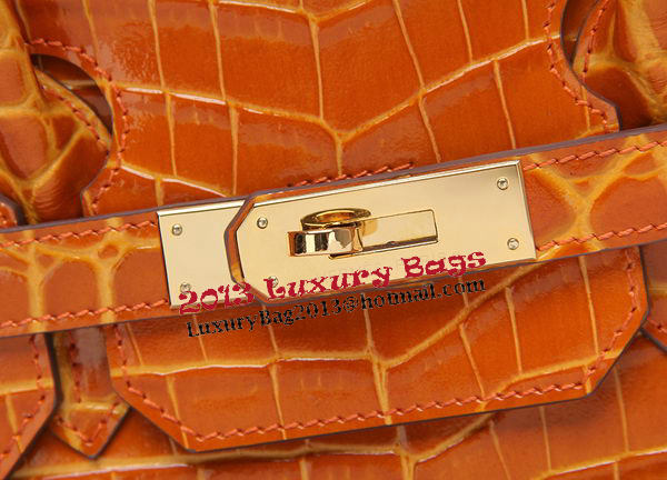 Hermes Birkin 30CM Tote Bags Wheat Iridescent Croco Leather Gold