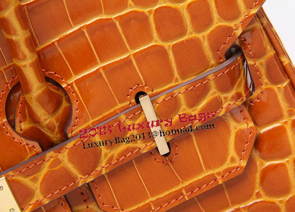 Hermes Birkin 30CM Tote Bags Wheat Iridescent Croco Leather Gold