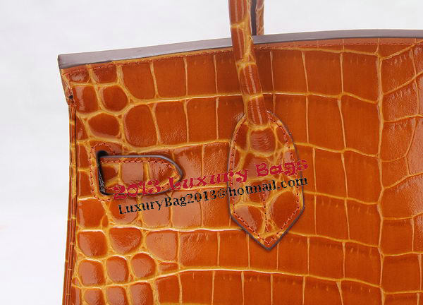 Hermes Birkin 30CM Tote Bags Wheat Iridescent Croco Leather Gold