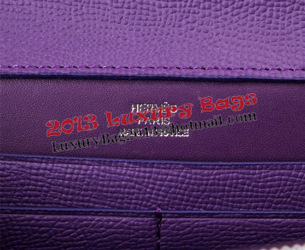 Hermes Jige Clutch Bag Calfskin Leather H8057 Purple