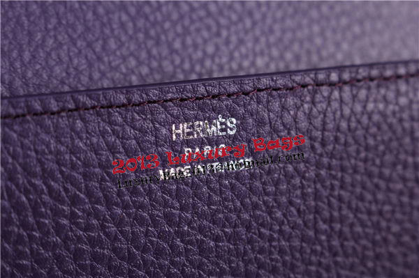 Hermes Jige Clutch Bag Calfskin Leather HQ864 Purple