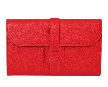 Hermes Jige Clutch Bag Calfskin Leather HQ864 Red