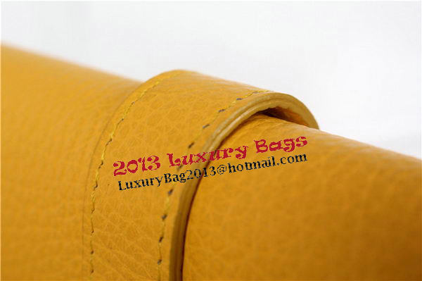 Hermes Jige Clutch Bag Calfskin Leather HQ864 Yellow