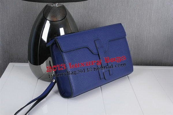 Hermes Jige Clutch Bag Calfskin Leather HQ8059 Blue