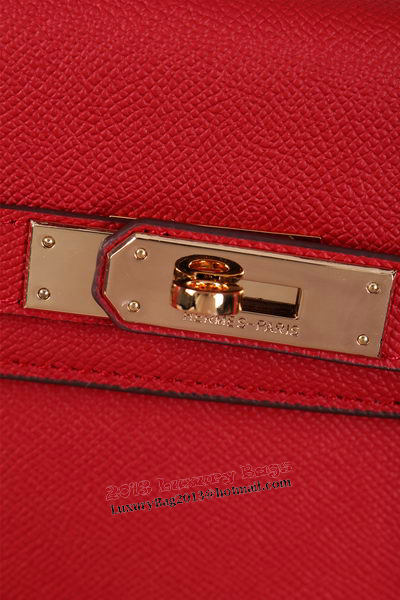 Hermes Kelly 32cm Shoulder Bags Grained Leather Burgundy