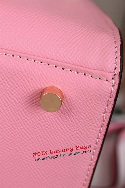 Hermes Kelly 32cm Shoulder Bags Grained Leather Pink