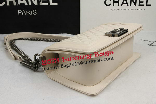 Boy Chanel Flap Shoulder Bags Original Sheepskin Leather A67025 Beige