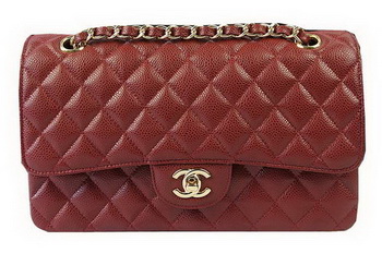 Chanel 2.55 Series Bags Burgundy Cannage Pattern Leather CFA1112 Gold