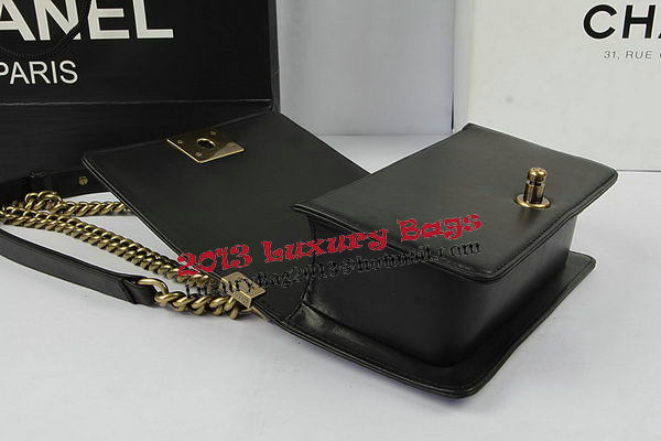 Chanel Boy Flap Shoulder Bags Black Original Lambskin Leather A67085 Gold