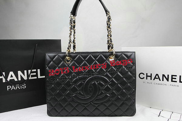 Chanel Classic Coco Bag Black GST Caviar Leather A50995 Gold