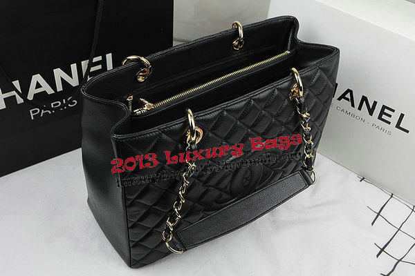 Chanel Classic Coco Bag Black GST Caviar Leather A50995 Gold