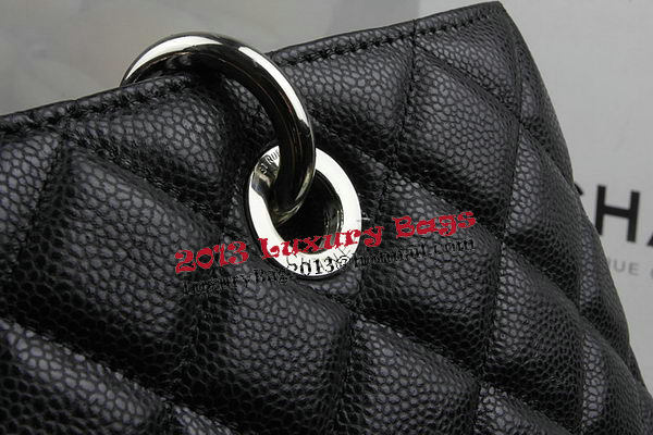 Chanel Classic Coco Bag Black GST Caviar Leather A50995 Silver