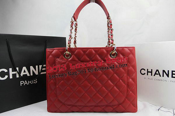 Chanel Classic Coco Bag Red GST Caviar Leather A50995 Gold