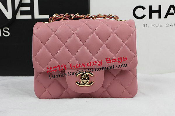 Chanel Classic MINI Flap Bag Pink Original Sheep Leather CF1115 Gold