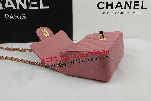 Chanel Classic MINI Flap Bag Pink Original Sheep Leather CF1115 Gold