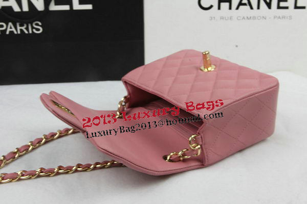 Chanel Classic MINI Flap Bag Pink Original Sheep Leather CF1115 Gold