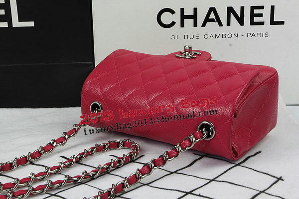 Chanel Classic MINI Flap Bag Rose Cannage Pattern CF1119 Silver