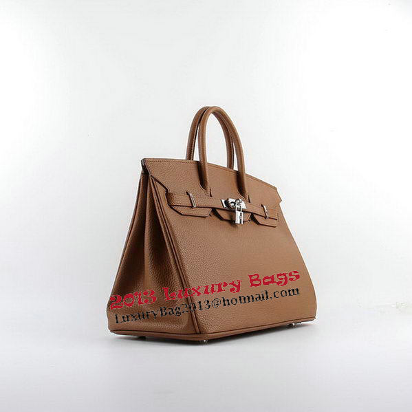 Hermes Birkin 35CM Tote Bags Wheat Grainy Leather H-35 Silver