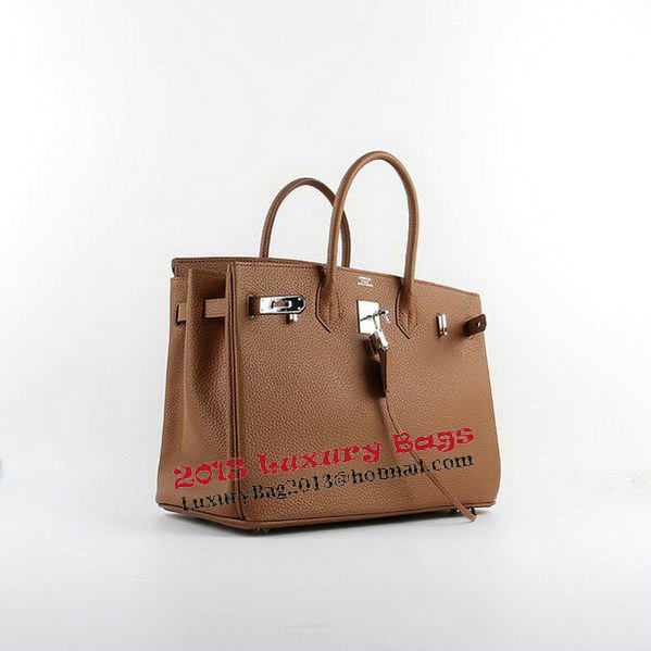 Hermes Birkin 35CM Tote Bags Wheat Grainy Leather H-35 Silver