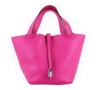 Hermes Picotin Lock MM Bags Clemence Leather H8616 Rose