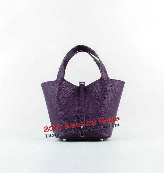 Hermes Picotin Lock PM Bags Clemence Leather H8615 Purple