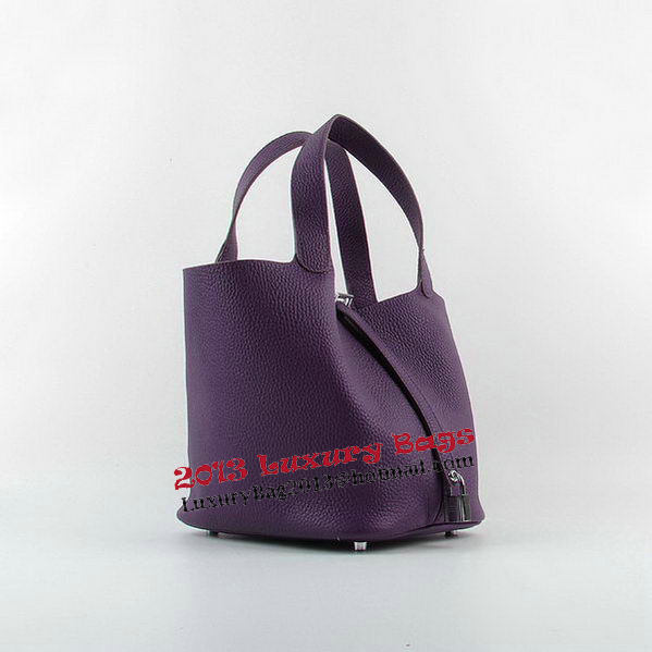 Hermes Picotin Lock PM Bags Clemence Leather H8615 Purple