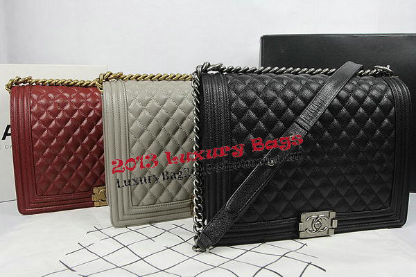 Boy Chanel Flap Shoulder Bag Original Cannage Pattern A67087 Black