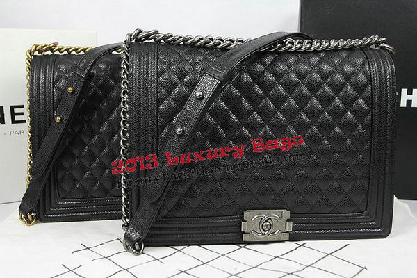 Boy Chanel Flap Shoulder Bag Original Cannage Pattern A67087 Black