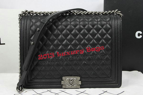 Boy Chanel Flap Shoulder Bag Original Cannage Pattern A67087 Black