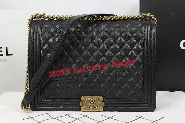 Boy Chanel Flap Shoulder Bag Original Cannage Pattern A67087 Black