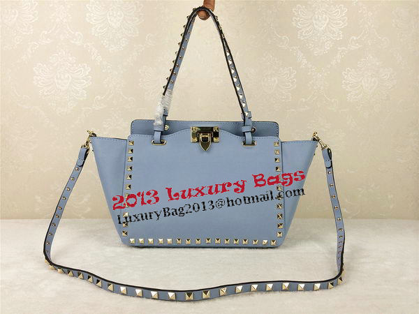 Valentino Garavani Rockstud mini Tote Bag Original Leather VG1916 SkyBlue