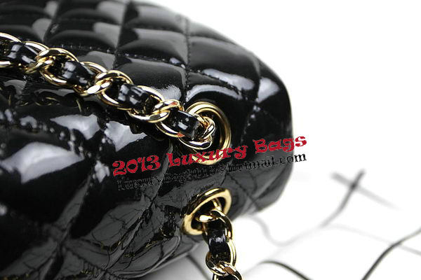 Chanel 2.55 Series Bags Black Original Patent Leather A1112 Gold