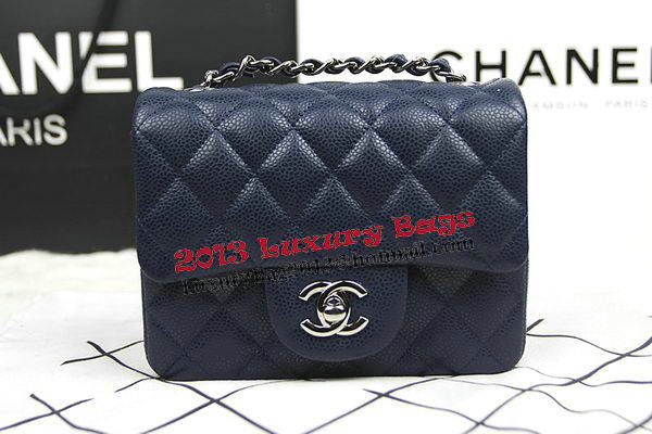 Chanel Classic MINI Flap Bag CF1115 Royal Cannage Pattern Silver