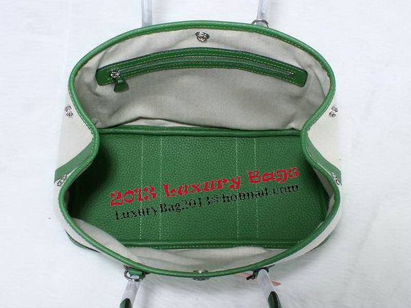 Hermes Garden Party 30cm Tote Bag Canvas Green