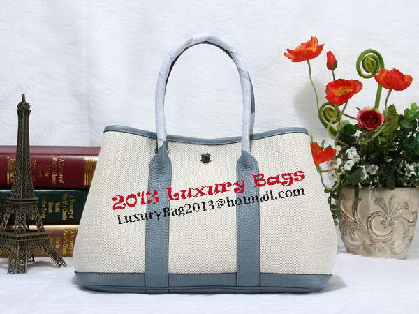 Hermes Garden Party 30cm Tote Bag Canvas SkyBlue