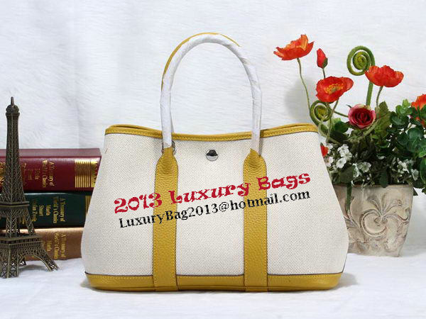 Hermes Garden Party 30cm Tote Bag Canvas Yellow